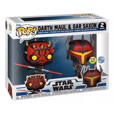 Funko Pop Star Wars Darth Maul &amp; Gar Saxon 2 Pack Glows