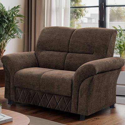 Sofá 2 Lugares Cama inBox Mourato com 140cm de Largura e Revestido em Bouclé Marrom