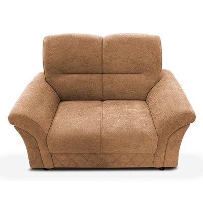 Sofá 2 Lugares Cama inBox Mourato com 140cm de Largura e Revestido em Bouclé Caramelo