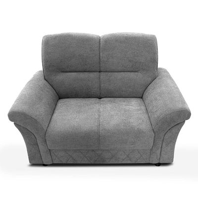Sofá 2 Lugares Cama inBox Mourato com 140cm de Largura e Revestido em Bouclé Cinza Claro