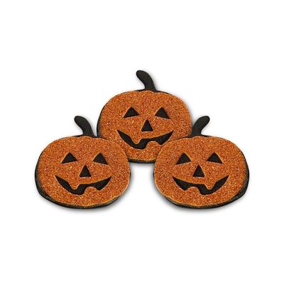 Enfeite Decorativo Halloween De Eva Com Glitter - 5 Unidades Modelo Abóbora Dark