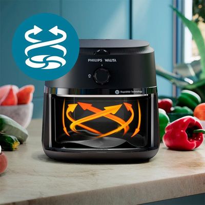 Fritadeira Elétrica Air Fryer Philips Walita Série 1000 XL NA130 Sem Óleo 1700W 6,3L Preta Preto / 110V
