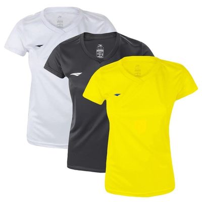 Kit 3 Camisetas Penalty X Feminina M / Amarelo e Branco