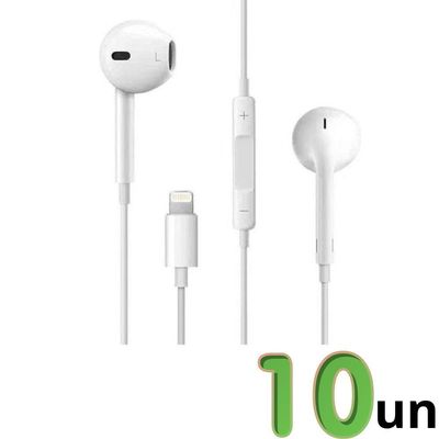 Kit 10 Fones De Ouvido Para Celular A Gold Premium Com Fio Fn-a16 Branco