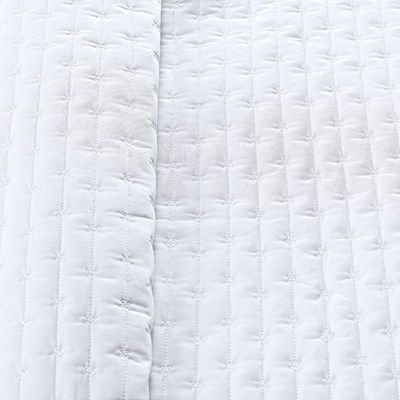 Cobre Leito Casal Padrão Verity 200 Fios Bordado 3 Peças Branco