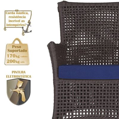 Jogo Sofá 4 Poltronas E Mesa Igapó Marrom E10 Trama Original Marrom