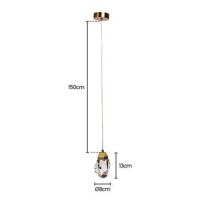 Lustre Pendente Skylight Rock 4012 Dourado Led Bivolt Dourado-transparente