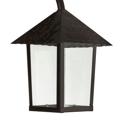 Arandela Blumenau Colonial Quadrada Vidro Liso E27 Bivolt Preto Fosco