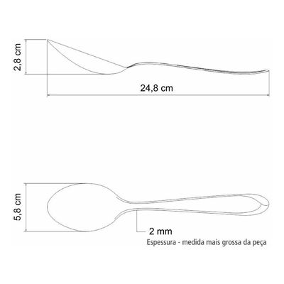 Colher De Arroz Tramontina Laguna Em Aço Inox 24,8 Cm Grande