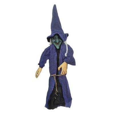Boneco Bruxa Fantasma Halloween Com Som E Luz