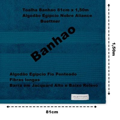 Toalha Banhão Buettner Algodão Egípcio Nobre 81cmx150m Aliance Marinho