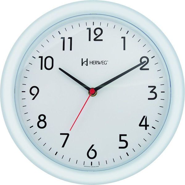 Relógio De Parede Quartz 28 Cm Branco - Branco