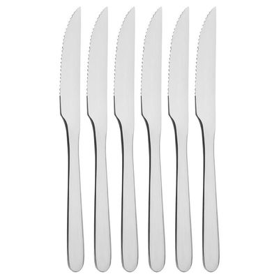 Kit 6 Facas De Mesa Churrasco Serrinha Tramontina Havaí Em Aço Inox