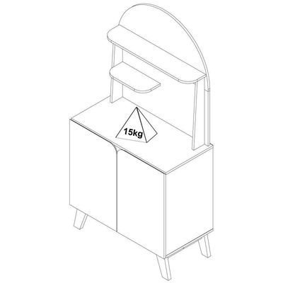 Aparador Cantinho Cafe 2 Portas 80 Cm 4631 Cedro Off White Arly