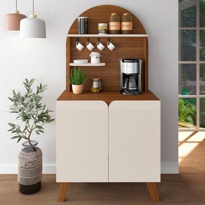 Aparador Cantinho Cafe 2 Portas 80 Cm 4631 Cedro Off White Arly