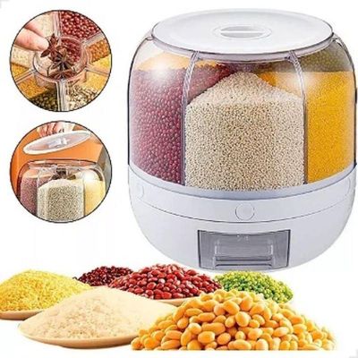 Organizador Alimentos Giratório 6 Divisórias Porta Grãos