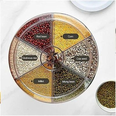 Organizador Alimentos Giratório 6 Divisórias Porta Grãos