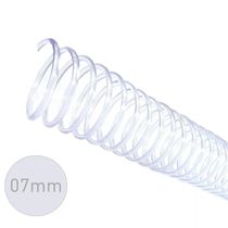 Espirais para Encadernação Cristal/Transparente 7mm 25 Folhas 100 und