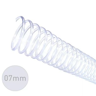 Espirais para Encadernação Cristal/Transparente 7mm 25 Folhas 100 und