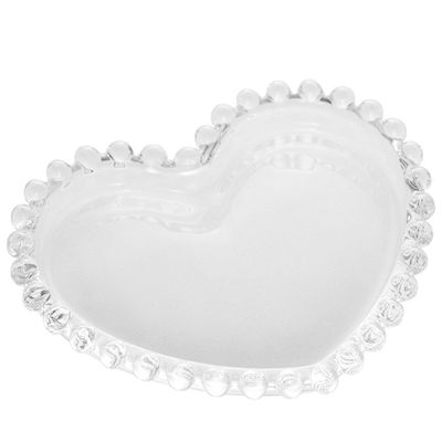 Conjunto de Pratos para Sobremesa Wolff Coração Pearl Transparente 13cm 4 Peças Transparente