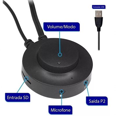 Caixa De Som Bluetooth Cartão Sd Usb Para Pc Notebook E Celular Rgb