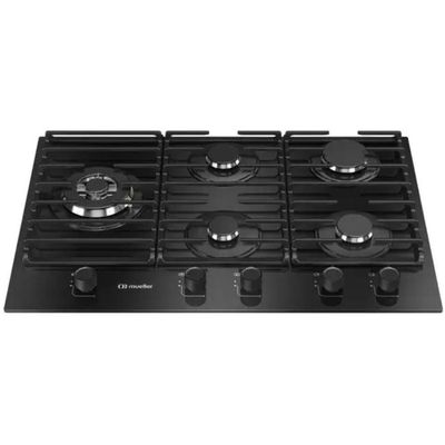 Cooktop 5 Bocas Gás Mesa De Vidro Tripla Chama MCG5BM Mueller Bivolt