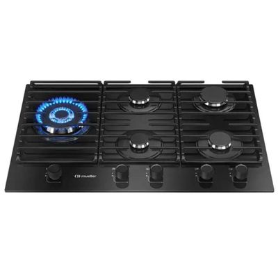 Cooktop 5 Bocas Gás Mesa De Vidro Tripla Chama MCG5BM Mueller Bivolt