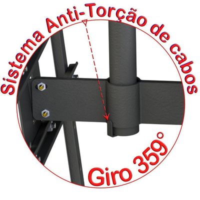 Suporte Teto 2tv 10" A 65" Vesa 600x400 360° 75 Cm Preto