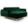 Sofá 230cm 4 Lugares com Chaise Esquerdo Pés Gold Molino C-303 Veludo Verde Musgo - Domi