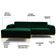 Sofá 230cm 4 Lugares com Chaise Esquerdo Pés Gold Molino C-303 Veludo Verde Musgo - Domi