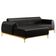 Sofá 230cm 4 Lugares com Chaise Esquerdo Pés Gold Molino B-159 Corano Preto - Domi