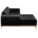 Sofá 230cm 4 Lugares com Chaise Esquerdo Pés Gold Molino B-159 Corano Preto - Domi