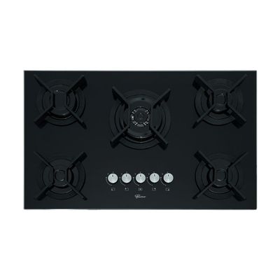 Fogão Cooktop 5Q Tripla Chama Infinity Gás Mesa Vidro Preto Fischer Bivolt