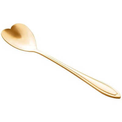 Conjunto de Colheres para Chá Wolff Heart em Aço Inox Dourado 4 Peças Dourado