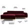 Sofá 350cm 6 Lugares com Chaise Esquerdo Pés Gold Molino C-278 Veludo Marsala - Domi