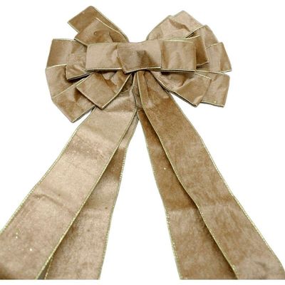 Laço Decorativo Bege Enfeite Ponteira árvore Natal De 140cm