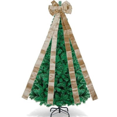 Laço Decorativo Bege Enfeite Ponteira árvore Natal De 140cm