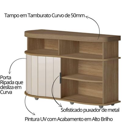 Buffet Aparador Artely Magnum Carvalho Off White Menta