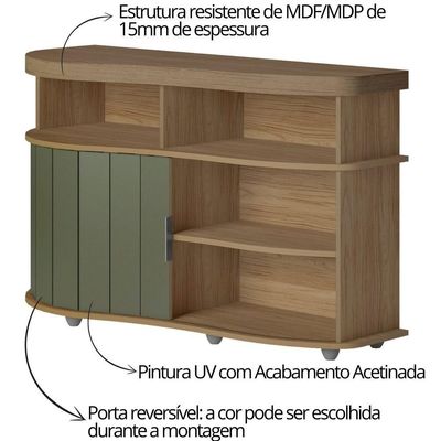 Buffet Aparador Artely Magnum Carvalho Off White Menta