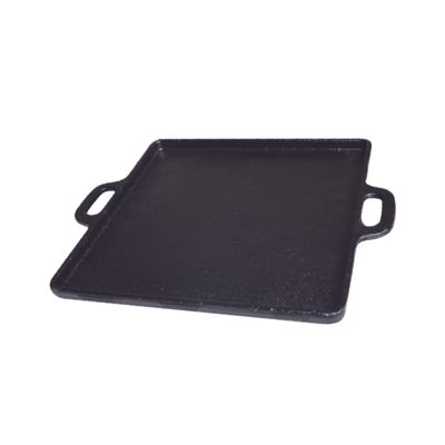 Bifeteira de Ferro Fundido Lisa Quadrada Alça Ferro 20cm