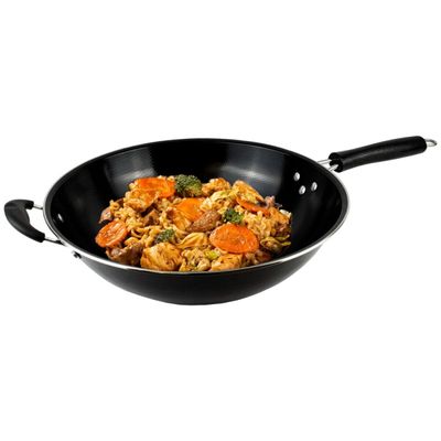 Frigideira Ferro Inox Antiaderente Profissional Wok Restaurante 34 cm Fratelli