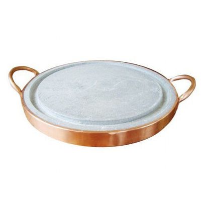 Pedra para Carnes Pedra Sabão com Alça de Cobre 25 Cm