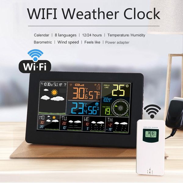 Estação Meteorológica WiFi Multifuncional com Controle por APP Plug da UE