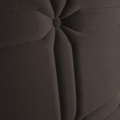 Cabeceira para Cama de Solteiro Hellen Zeus com Revestimento Platinum - 90cm de largura Marrom