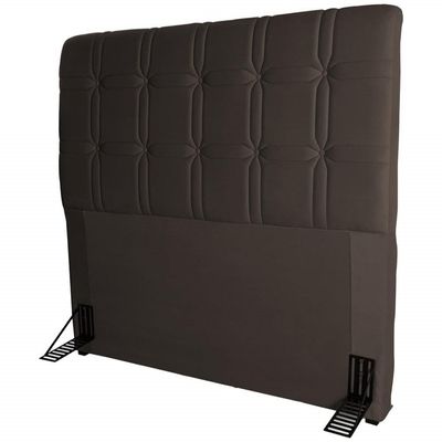 Cabeceira para Cama de Solteiro Hellen Zeus com Revestimento Platinum - 90cm de largura Marrom