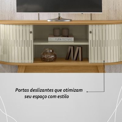 Rack Bancada 2 Portas Para Tv De 55 Polegadas Atlanta Cumaru Opala