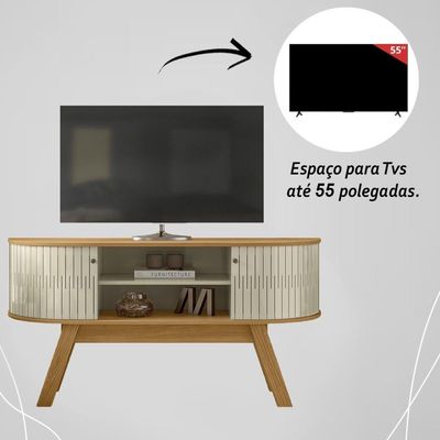 Rack Bancada 2 Portas Para Tv De 55 Polegadas Atlanta Cumaru Opala