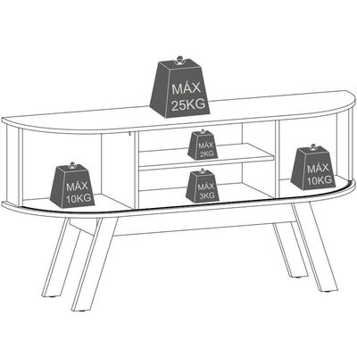 Rack Bancada Atalanta 2 Portas Para Tv De 55 Polegadas Cumaru/opala
