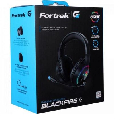 Headset Gamer Rgb Blackfire Preto Fortrek