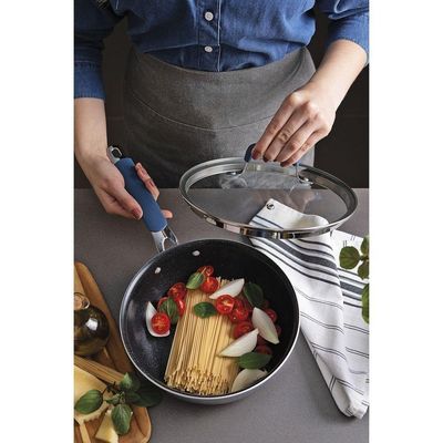 Frigideira Funda Tampa Tramontina Romagna Aço Inox Alumínio Cerâmico Black Stone 24 Cm 3,1 L Tramontina